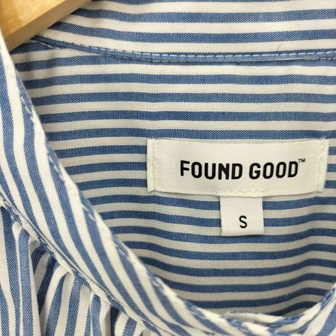 FOUND GOOD ストライプデザイン バンドカラー シャツ ワンピース レディース  S